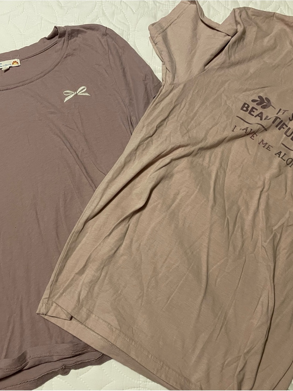 Women’s Mauve Crew Neck Tee - Soft Casual Shirt Bundle